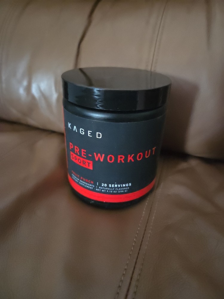 Kaged Sport Pre Workout Fruit Punch 20 Servings 2/5/27 188mg Caffeine Energy