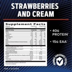 GNC AMP Wheybolic Alpha Protein Powder, Strawberries Cream, 2.8 lbs