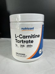 Nutricost L-Carnitine Tartrate Powder (250 Grams) – 1 Gram per Serving
