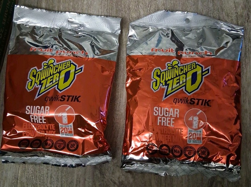 Lot Of 2 Sqwincher ZERO Qwik Stik – Fruit Punch Sugar Free 50 =100 Pack New