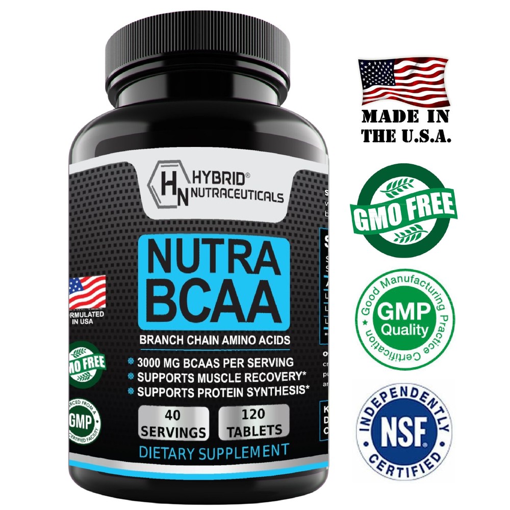 Nutra BCAAs Amino Acids, 3000mg – BCAA Pre Workout without Ceatine, Non-GMO