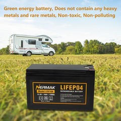 Nermak 2 Pack 12V 10Ah Lithium Ion LiFePO4 Deep Cycle Battery, 2000+ Cycles…