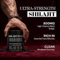 Highest Potency Black Shilajit for Men -80% Fulvic Acid – Natural Test Booster