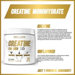 Men’s Monohydrate Creatine Powder Unflavored 5 Grams Per Serving- Muscle Builder