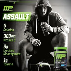 MusclePharm Assault Energy & Strength Pre Workout – 30 Servings, Blue Raspberry