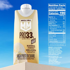 Muscle Milk Pro 33g High Protein Shake Ultra Filtered Milk, Vanilla Creme, 11 fl