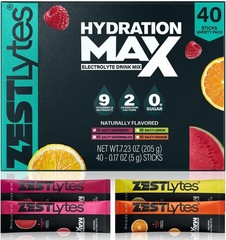 Electrolyte Powder Drink Mix – 40 Sticks with High Sodium for Rapid Rehydration