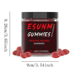 ESUNM Creatine Monohydrate Gummies,Strawberry flavor,150 Servings