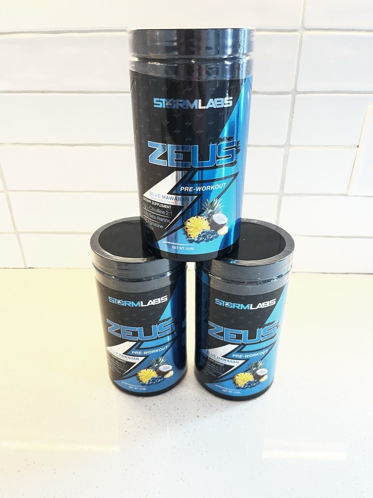 Storm Labs Zeus Pre Workout Supplement (30 Servings) Blue Hawaiian -Pump/Focus