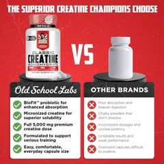 Old School Labs 5000mg Micronized Creatine 180 Count (Pack of 1), White