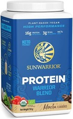 Sunwarrior Warrior Blend Plant-Based Raw Vegan Protein Powder, Mocha, 1.65 lbs