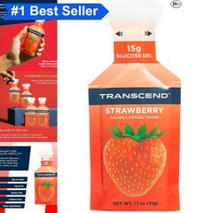 Energy Gel Pack 24 Count 1.1 Ounce Strawberry Flavor Fast Acting Carb Boost