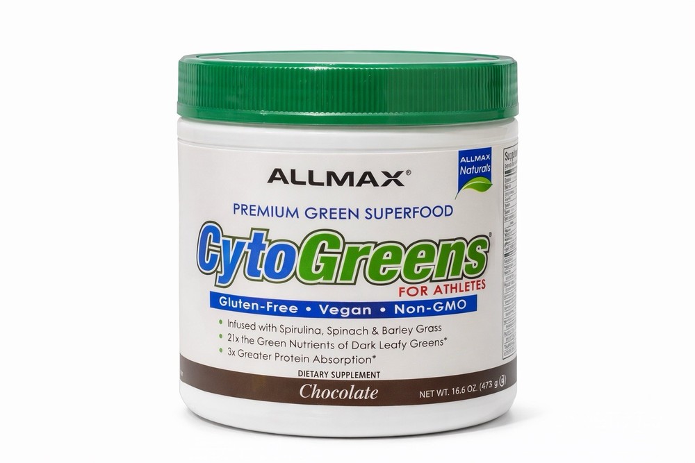 ALLMAX CytoGreens Super Greens Powder – Spirulina, Spinach, Barley (chocolate)
