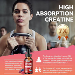 Creatine HCL Liquid Drops for Men & Women, Creatine Hydrochloride with L-Carniti