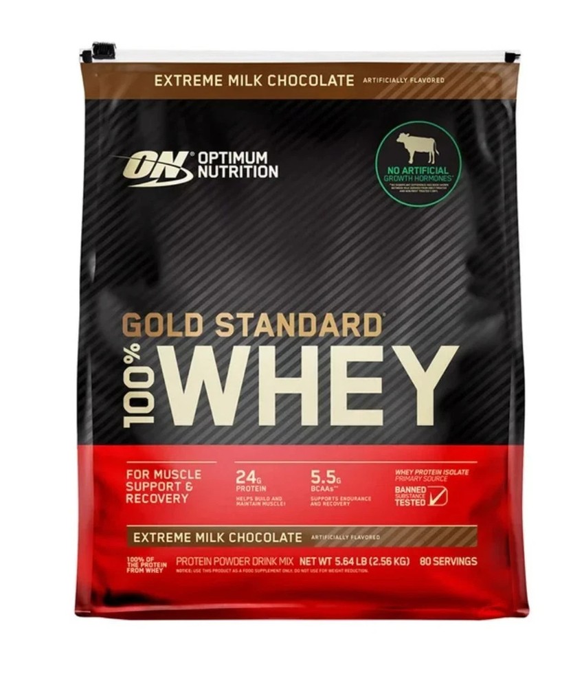 Optimum Nutrition Gold Standard 100% Whey Protein, rBST Free, 80 Servings