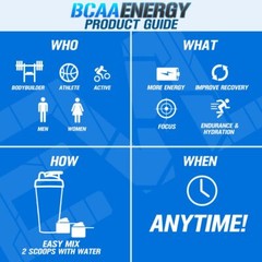 EVL BCAA Energy Cherry Limeade 65 Servings Preworkout Amino Acid Supplement