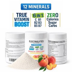 Electrolyte Complex Hydration Powder | 12 Minerals + 6 Vitamins | Peach Bellini