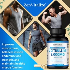 L Citrulline 3000mg Supplements L Arginine Muscle Strength Endurance 120 Pills