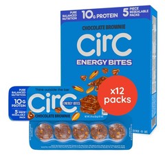 CirC Energy Bites – 12 Pack Chocolate Brownie Gluten Free Protein Balls – 10g Pr