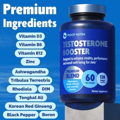 Testosterone Booster Supplement for Men – Male 120 Count (Pack of 1), Brown