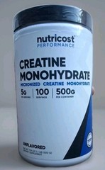 Lot of 2 Nutricost Micronized Creatine Monohydrate 500g Powder 100 Sv Ex 1/2027