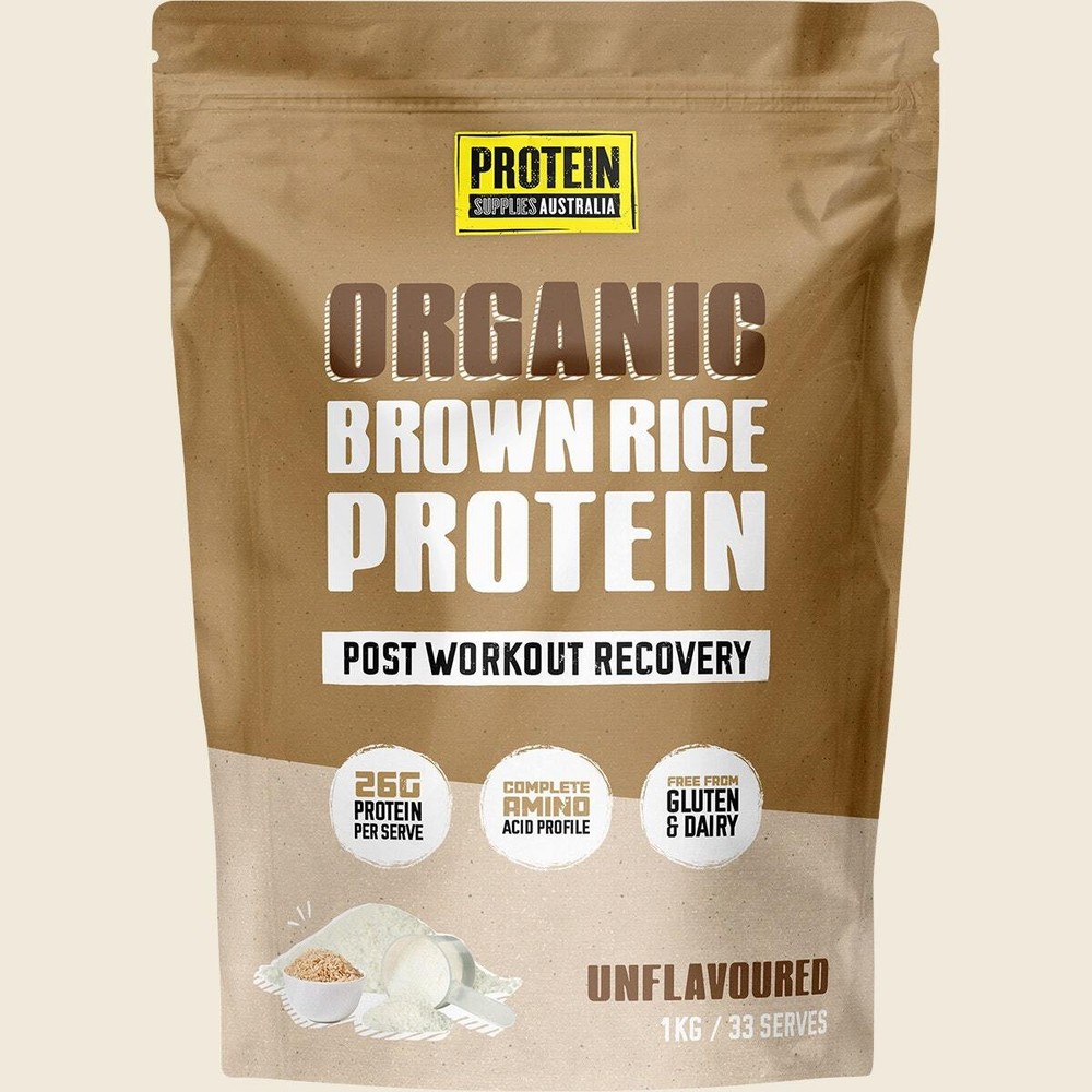 Protein Supplies Australia Organic Brown Rice Protein Unflavoured 1kg