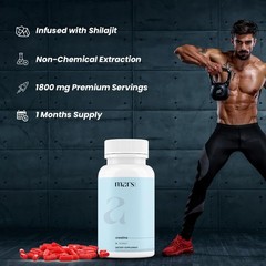 Mars Micronized Creatine Monohydrate Caps Powered with Shilajit | 100% Pure a…