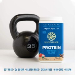 Sunwarrior Warrior Blend Plant-Based Raw Vegan Protein Powder, Mocha, 1.65 lbs