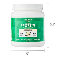 3 Pack Equate Plant-Based Protein Supplement, Smooth Vanilla, 13.4 Oz Pk