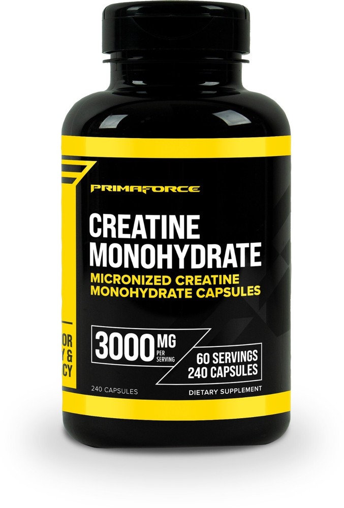 Primaforce Creatine Monohydrate Capsules – 240 Capsules, 3,000mg per Serving