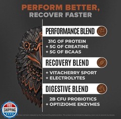 Birdman Falcon Performance Vegan Protein Powder, 31g Protein, 5g Creatine, 5g