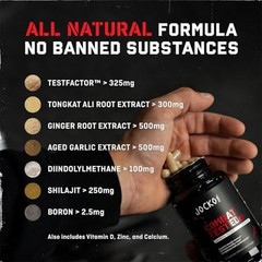 Jocko Fuel Test Booster for Men – Natural Endurance, 120 Count (Pack of 1)