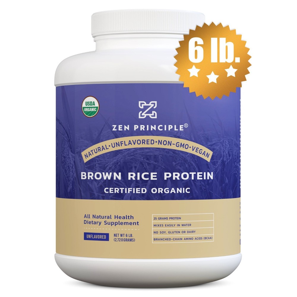6 lb. Organic Brown Rice Protein Powder. USDA Certified. 80% Protein.