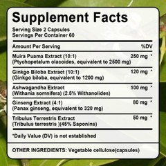 Premature Ejaculation Capsules Muira Puama Delay Boost Energy Reduce Stress