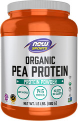 Sports Nutrition, Certified Organic Pea Protein 15 Grams, Unflavored Powder, 1.5