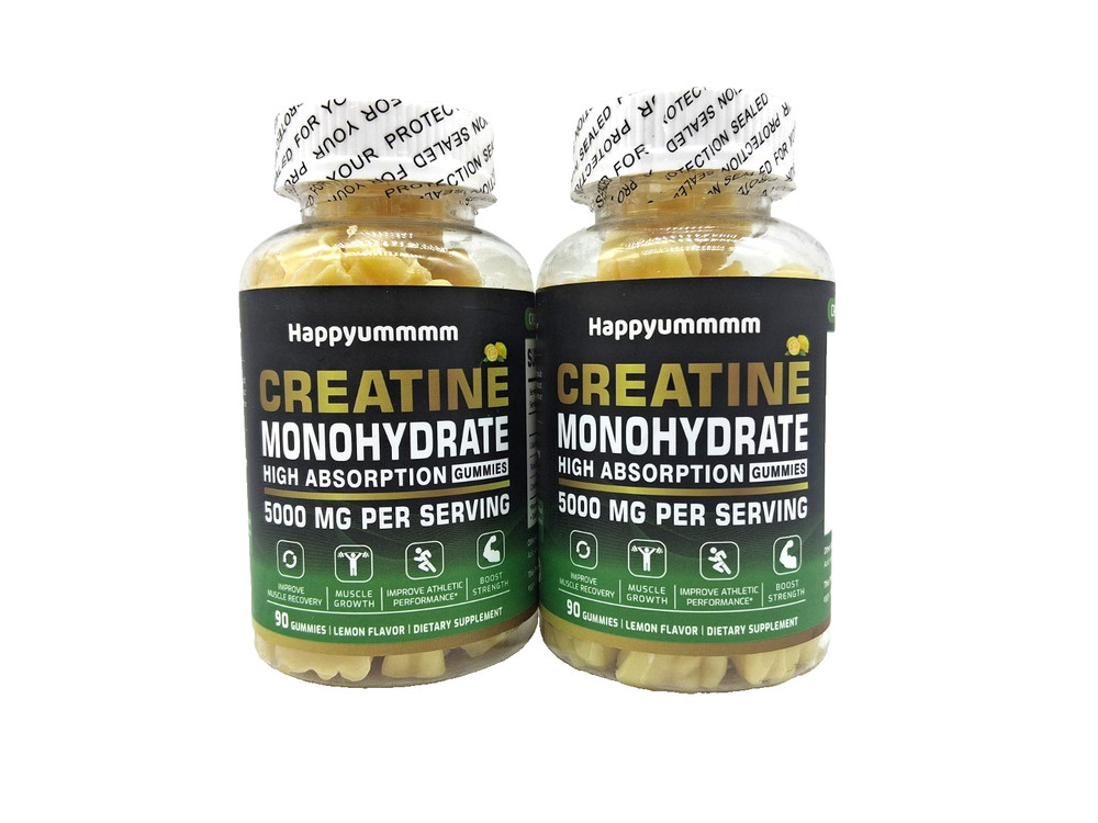 2 x Happyummmm Creatine Monohydrate High Absorption 5000MG, Lemon, Exp. 10/26