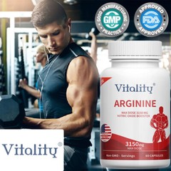Nitric Oxide L-Arginin 3150mg Pre Workout + Testosteron Booster, Men’s Health