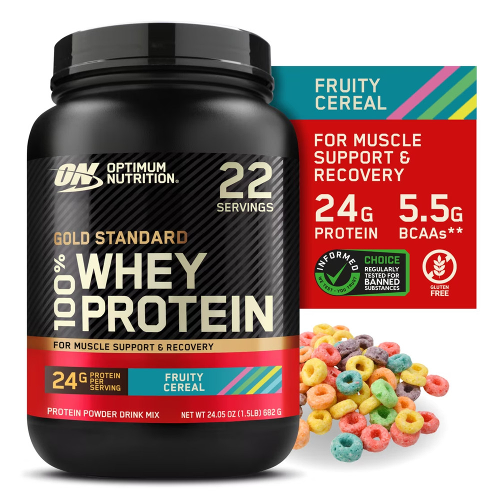 Optimum Nutrition Gold Standard 100% Whey Protein Powder, Fruity Cereal, 1.5 lb