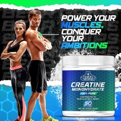 Bear Grips Pure Creatine Monohydrate Powder 50 Servings of Instantized Creatine