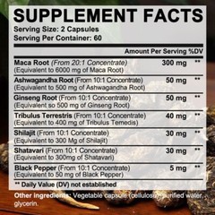Maca Capsules: Natural Formula for Men’s Health and Energy with 7 Ingredients