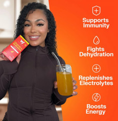 VitaHustle Electrolyte Hydration Immunity Drink Mix, Caffeine Free Stick Packs