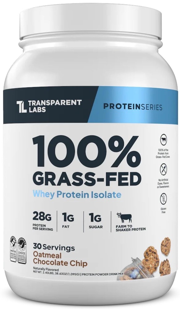 Transparent Labs Grass-Fed Whey Protein Isolate – Naturally Flavored Gluten F…