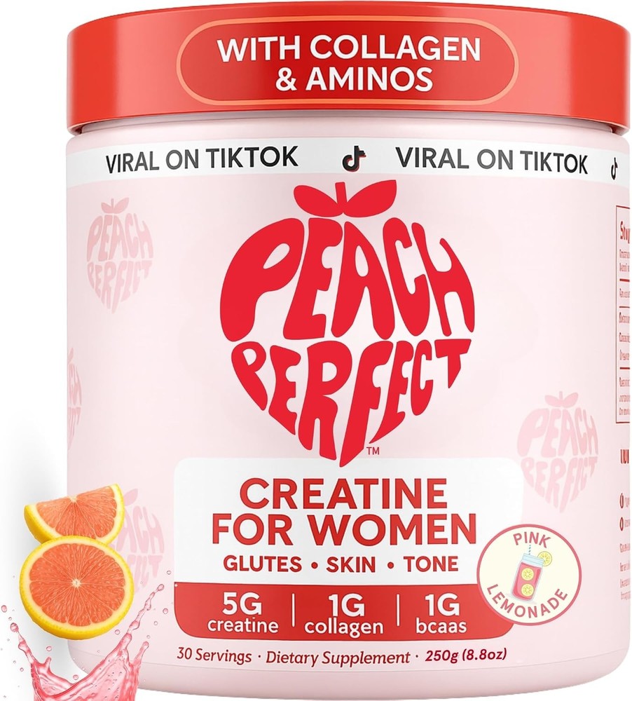 Peach Perfect Womens Creatine Powder Pink Lemonade 30 Servings