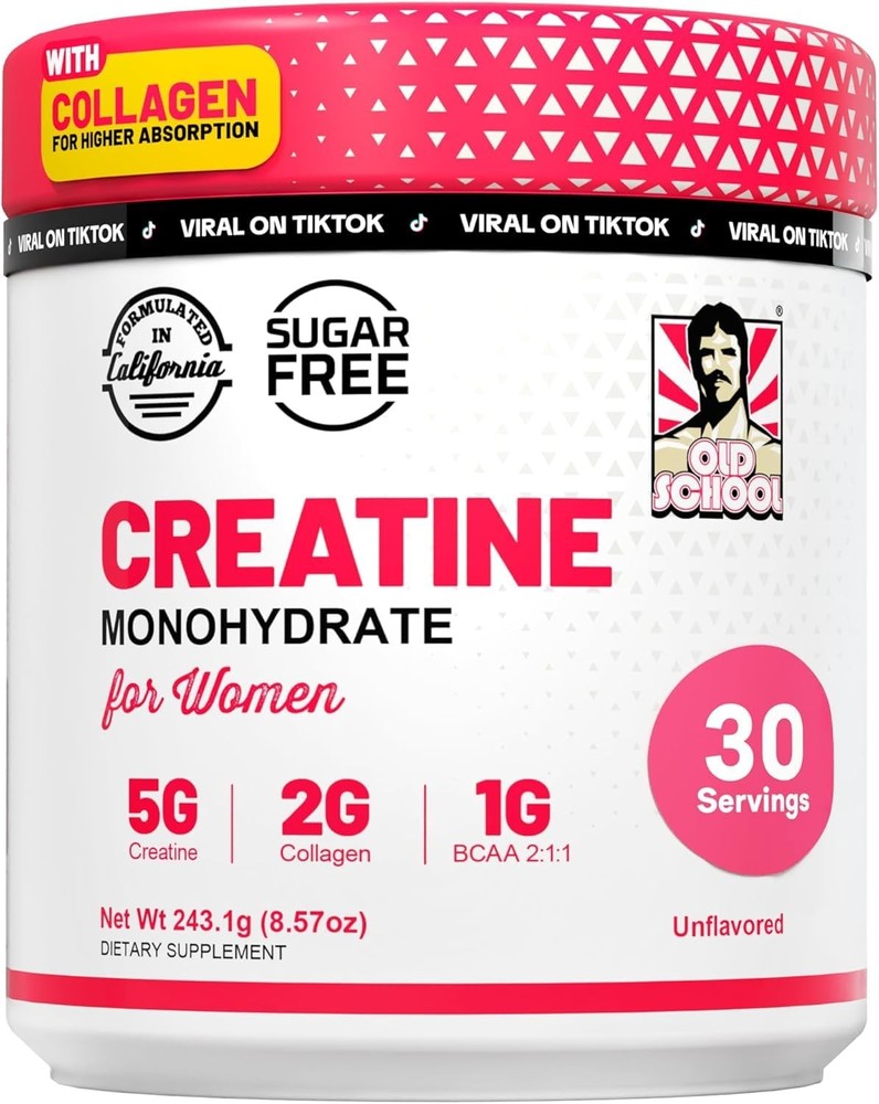 Old School Labs Creatine for Women – 8.57 Ounce (Pack of 1), White