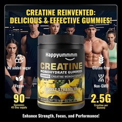 Creatine Monohydrate Gummies, NSF Certified, 5g Dose for Men & Women to Suppo…