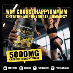 Creatine Monohydrate Gummies, NSF Certified, 5g Dose for Men & Women to Suppo…