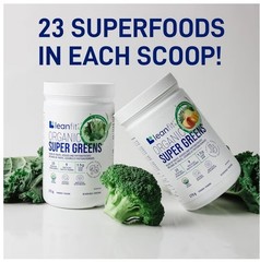 LeanFit Organic Super Greens 2-Pack Natural + Tropical Mango 60 Servings Total
