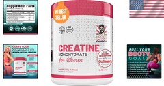 5G Creatine Monohydrate Powder for Women Booty Gain +2000Mg Collagen +1G BCAA 2: