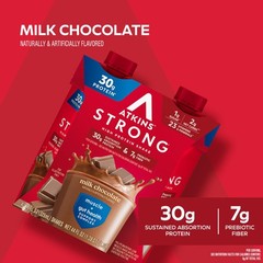 Atkins Strong High Protein Shake, Milk Chocolate, 30g 11 Fl Oz (Pack of 12)