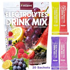 Hydration Mix Sport Drink Powder Sugar Free Essential Electrolyte 20 Sachets